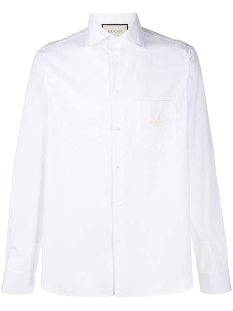 gucci white shirt mens|gucci white dress shirt.